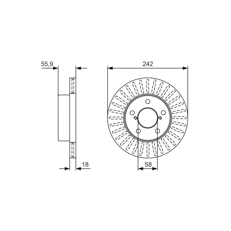 Jeu de 2 disques de frein avant BOSCH 0 986 479 U69