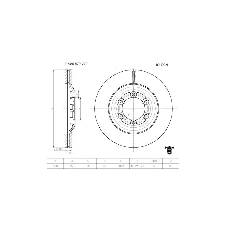 Jeu de 2 disques de frein avant BOSCH 0 986 479 V29