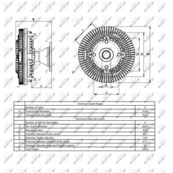 Embrayage, ventilateur de radiateur NRF