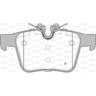 Jeu de 4 plaquettes de frein arrière OPEN PARTS BPA1516.45