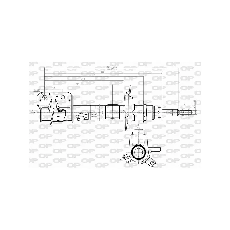 Amortisseur avant droit OPEN PARTS SAB8653.31