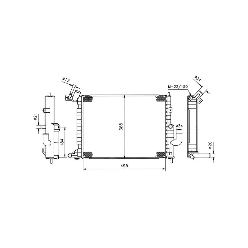 Radiateur, refroidissement du moteur NRF 50220