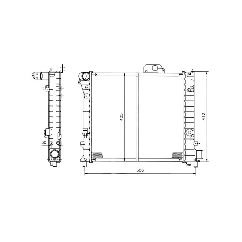 Radiateur, refroidissement du moteur NRF 504142