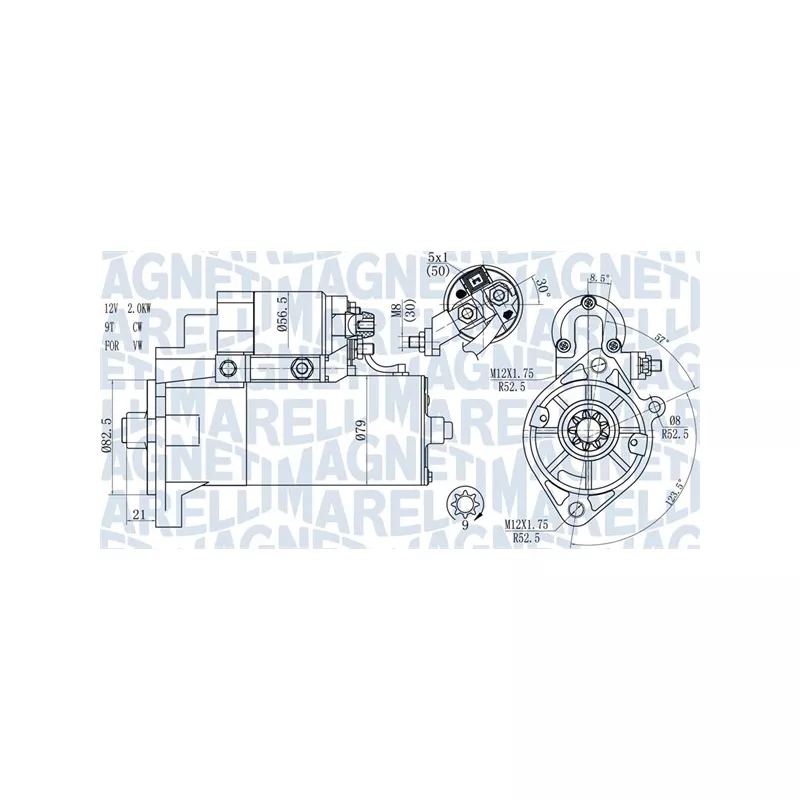 Démarreur MAGNETI MARELLI 063721165010