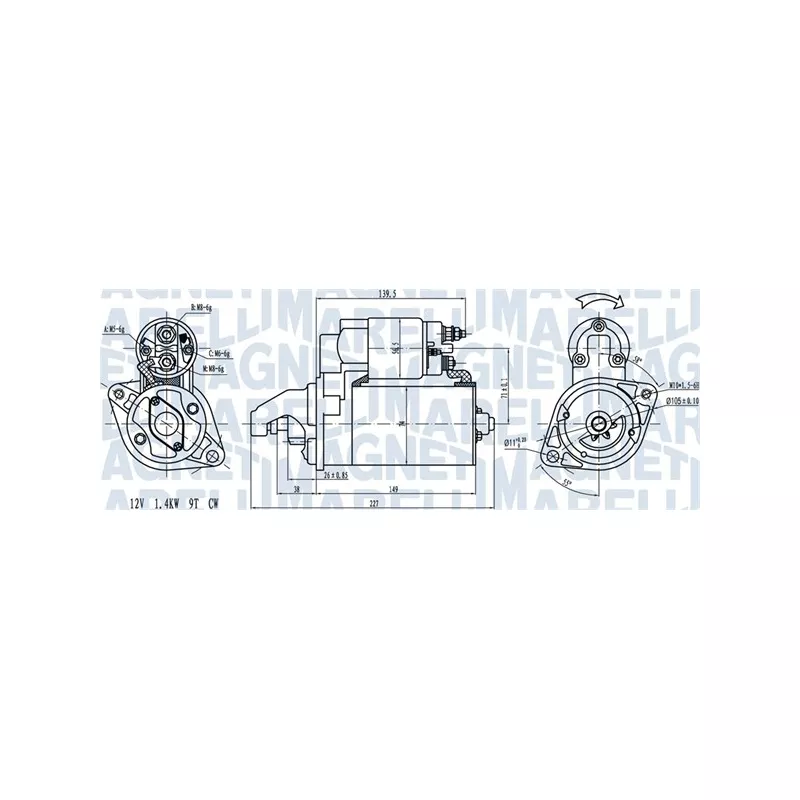 Démarreur MAGNETI MARELLI 063721256010