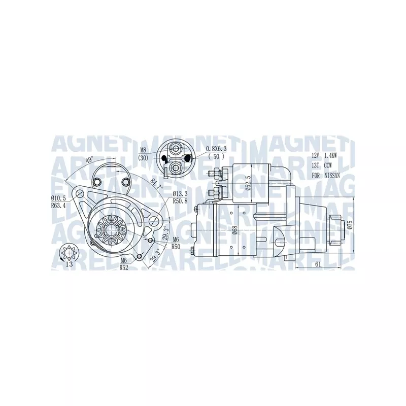 Démarreur MAGNETI MARELLI 063721306010