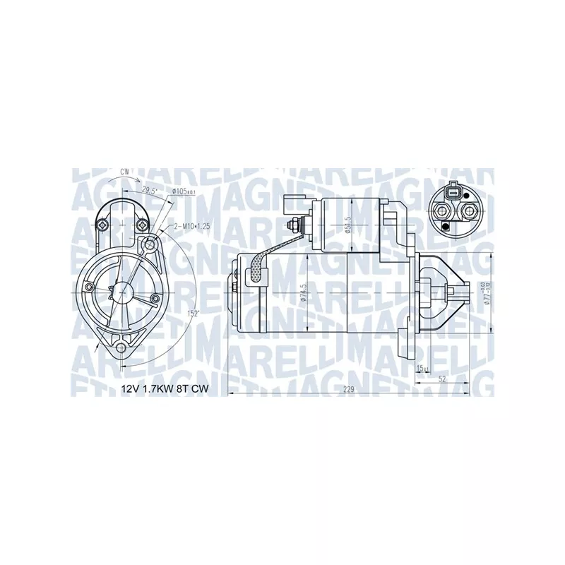 Démarreur MAGNETI MARELLI 063721365010
