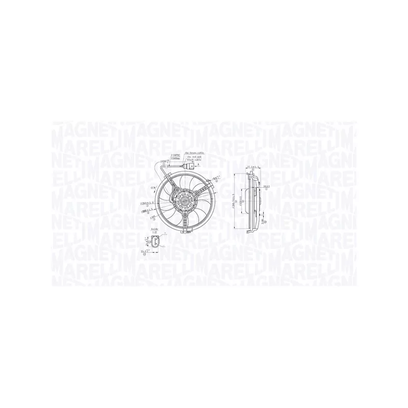 Ventilateur, refroidissement du moteur MAGNETI MARELLI 069422881010