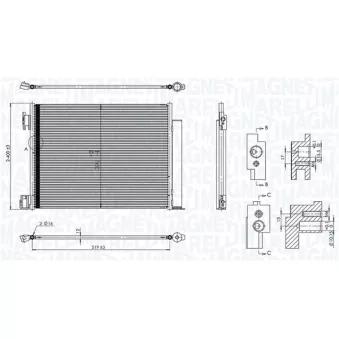 Condenseur, climatisation MAGNETI MARELLI 350203101500