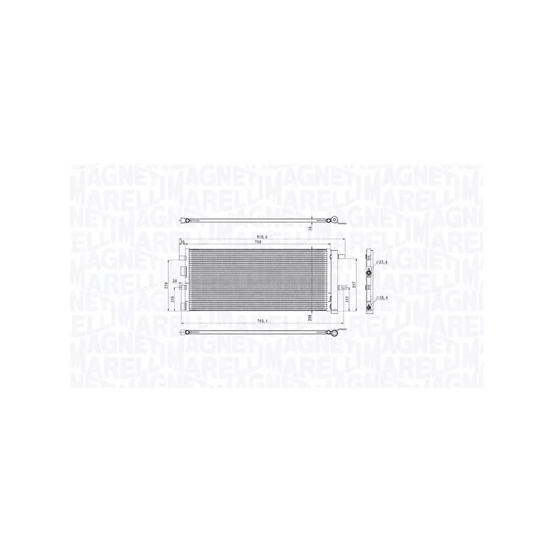 Condenseur, climatisation MAGNETI MARELLI 350203103900