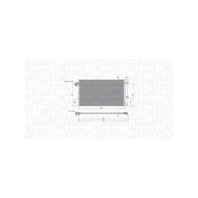 Condenseur, climatisation MAGNETI MARELLI 350203104700