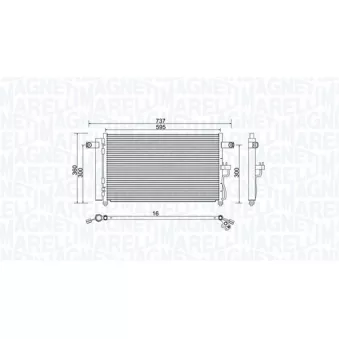 Condenseur, climatisation MAGNETI MARELLI 350203974000