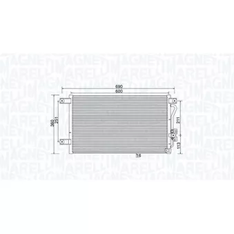 Condenseur, climatisation MAGNETI MARELLI