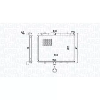 Radiateur, refroidissement du moteur MAGNETI MARELLI 350213151800