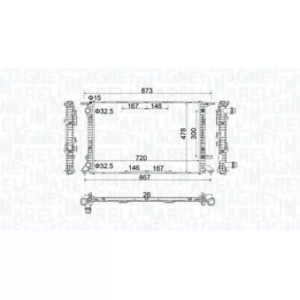 Radiateur, refroidissement du moteur MAGNETI MARELLI 350213152100