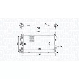 Radiateur, refroidissement du moteur MAGNETI MARELLI