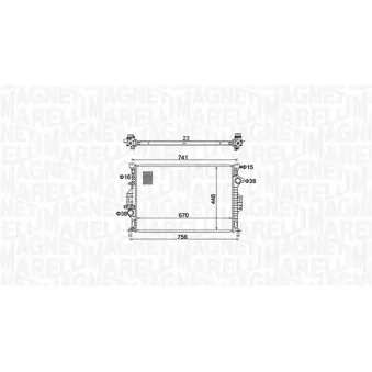 Radiateur, refroidissement du moteur MAGNETI MARELLI 350213157700