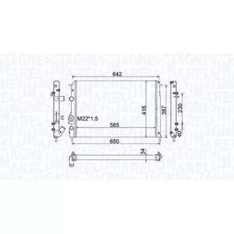 Radiateur, refroidissement du moteur MAGNETI MARELLI 350213159100