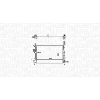 Radiateur, refroidissement du moteur MAGNETI MARELLI 350213159700
