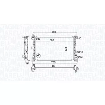 Radiateur, refroidissement du moteur MAGNETI MARELLI 350213159900