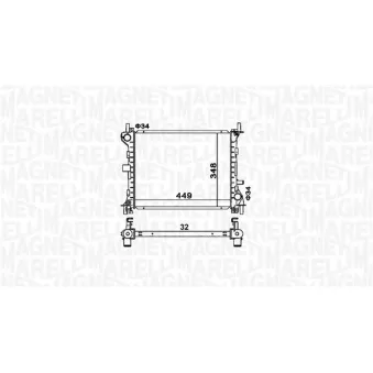 Radiateur, refroidissement du moteur MAGNETI MARELLI 350213160300