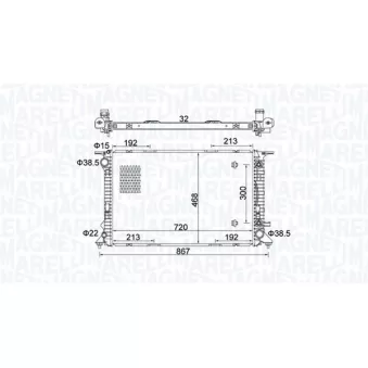 Radiateur, refroidissement du moteur MAGNETI MARELLI 350213161800