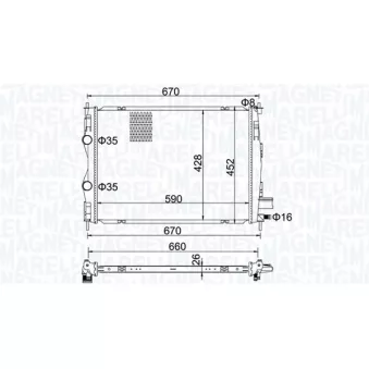 Radiateur, refroidissement du moteur MAGNETI MARELLI
