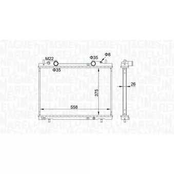 Radiateur, refroidissement du moteur MAGNETI MARELLI
