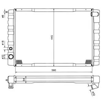Radiateur, refroidissement du moteur NRF 505402