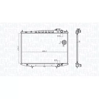 Radiateur, refroidissement du moteur MAGNETI MARELLI 350213174500