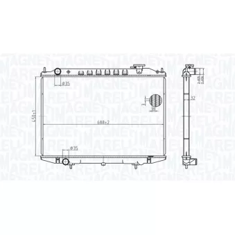 Radiateur, refroidissement du moteur MAGNETI MARELLI