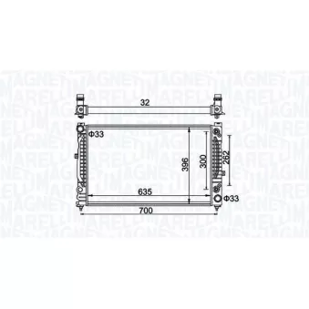 Radiateur, refroidissement du moteur MAGNETI MARELLI 350213185500