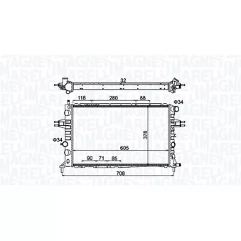 Radiateur, refroidissement du moteur MAGNETI MARELLI 350213192300