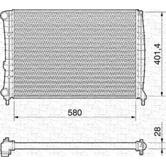 Radiateur, refroidissement du moteur MAGNETI MARELLI 350213194000