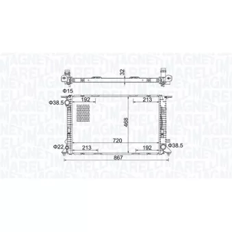 Radiateur, refroidissement du moteur MAGNETI MARELLI 350213195800