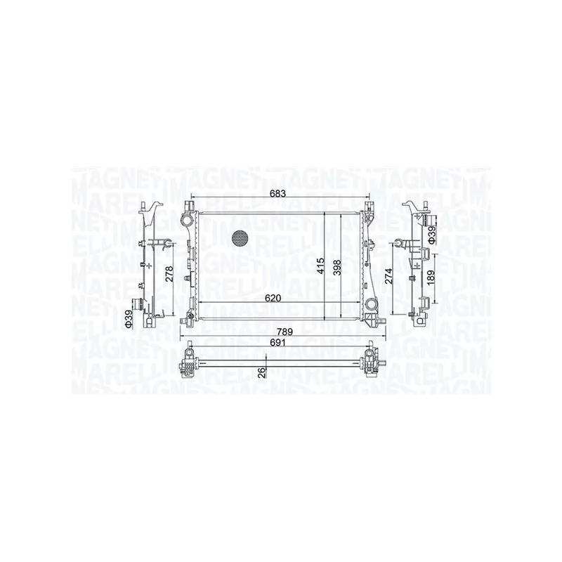 Radiateur, refroidissement du moteur MAGNETI MARELLI 350213203400