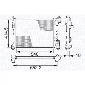 Radiateur, refroidissement du moteur MAGNETI MARELLI 350213203500