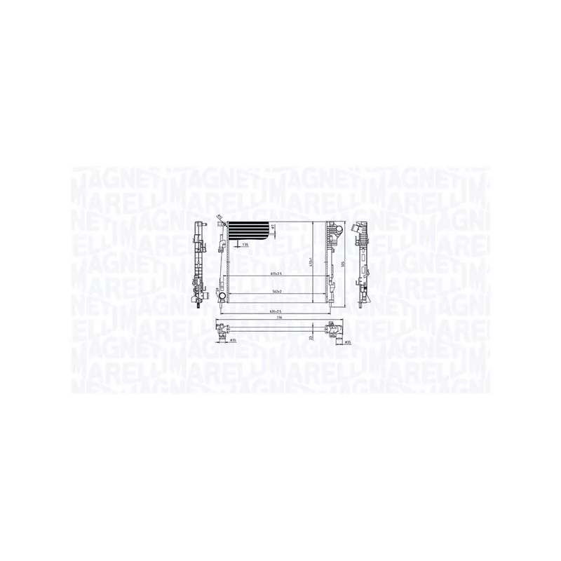 Radiateur, refroidissement du moteur MAGNETI MARELLI 350213213600