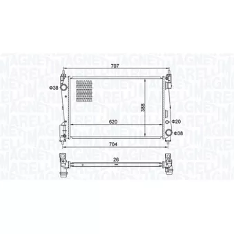 Radiateur, refroidissement du moteur MAGNETI MARELLI 350213385000