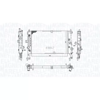 Radiateur, refroidissement du moteur MAGNETI MARELLI 350213972000