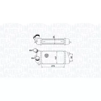 Intercooler, échangeur MAGNETI MARELLI 351319205240