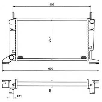 Radiateur, refroidissement du moteur NRF 509507