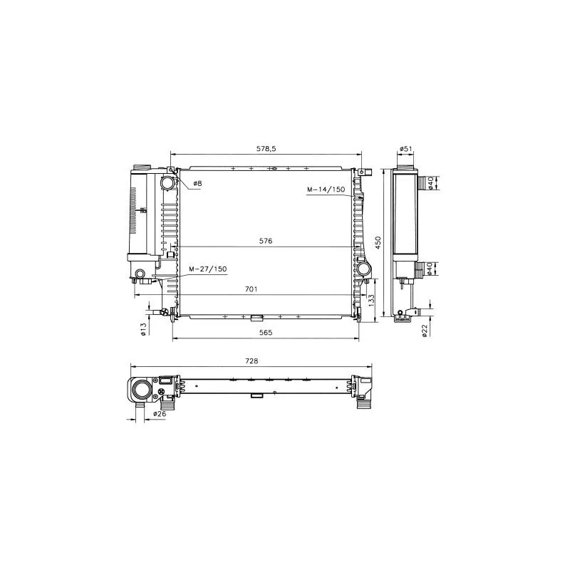 Radiateur, refroidissement du moteur NRF 51361