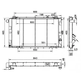Radiateur, refroidissement du moteur NRF 52009