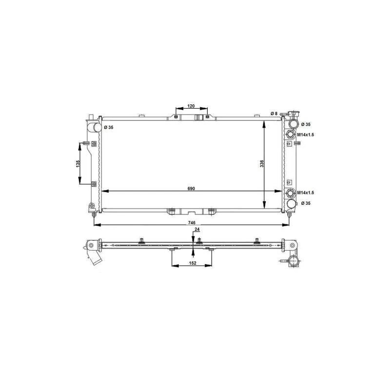 Radiateur, refroidissement du moteur NRF 52027