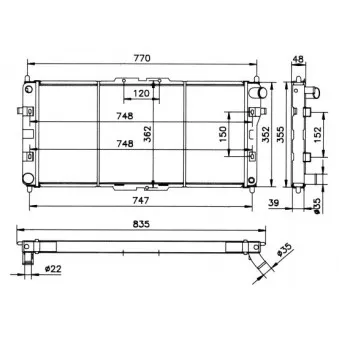 Radiateur, refroidissement du moteur NRF 52029