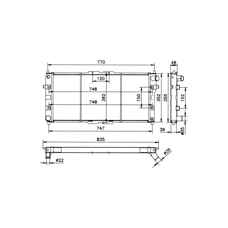 Radiateur, refroidissement du moteur NRF 52029