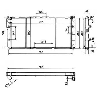 Radiateur, refroidissement du moteur NRF 52031