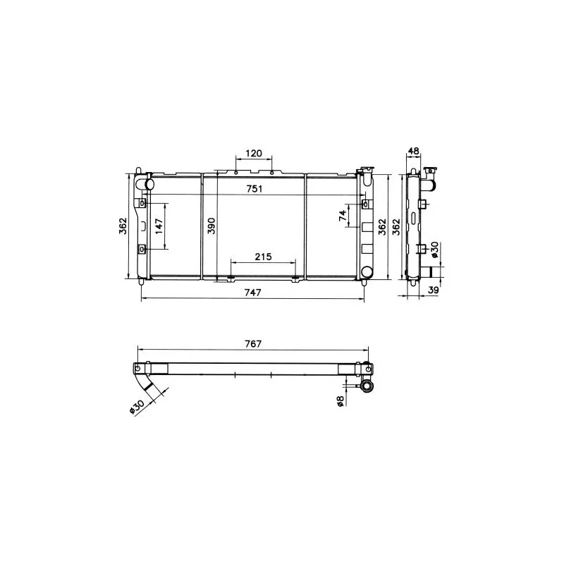 Radiateur, refroidissement du moteur NRF 52031