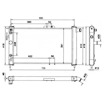 Radiateur, refroidissement du moteur NRF 52054